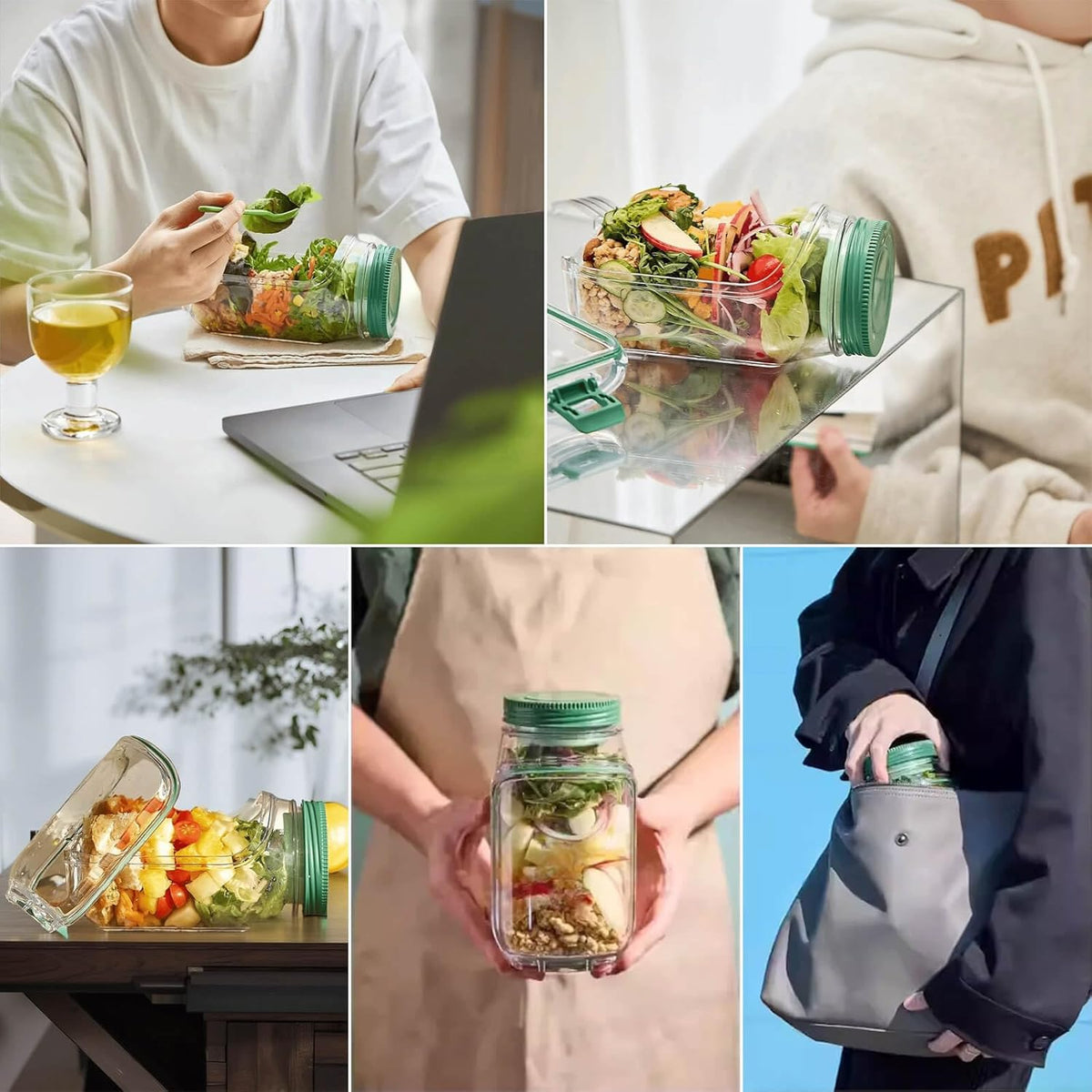 Salad Container Vertical Layering Leak-Proof Dressing Capsule