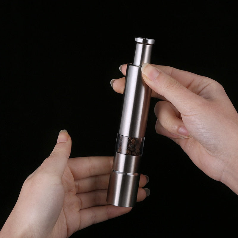 Salt And Pepper Mill Push Mechanism & Stainless Steel