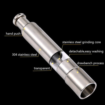 Salt And Pepper Mill Push Mechanism & Stainless Steel