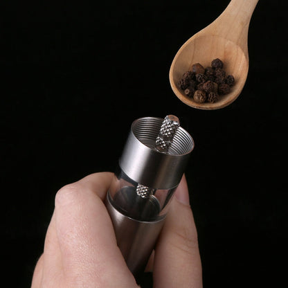 Salt And Pepper Mill Push Mechanism & Stainless Steel