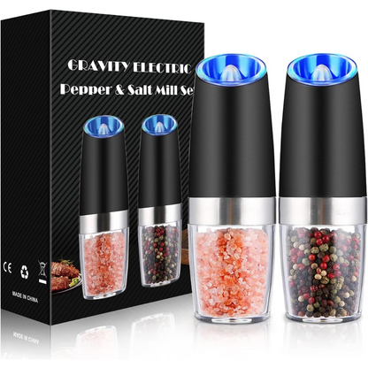 Salt & Pepper Grinder Set Gravity-Activated USB Rechargeable