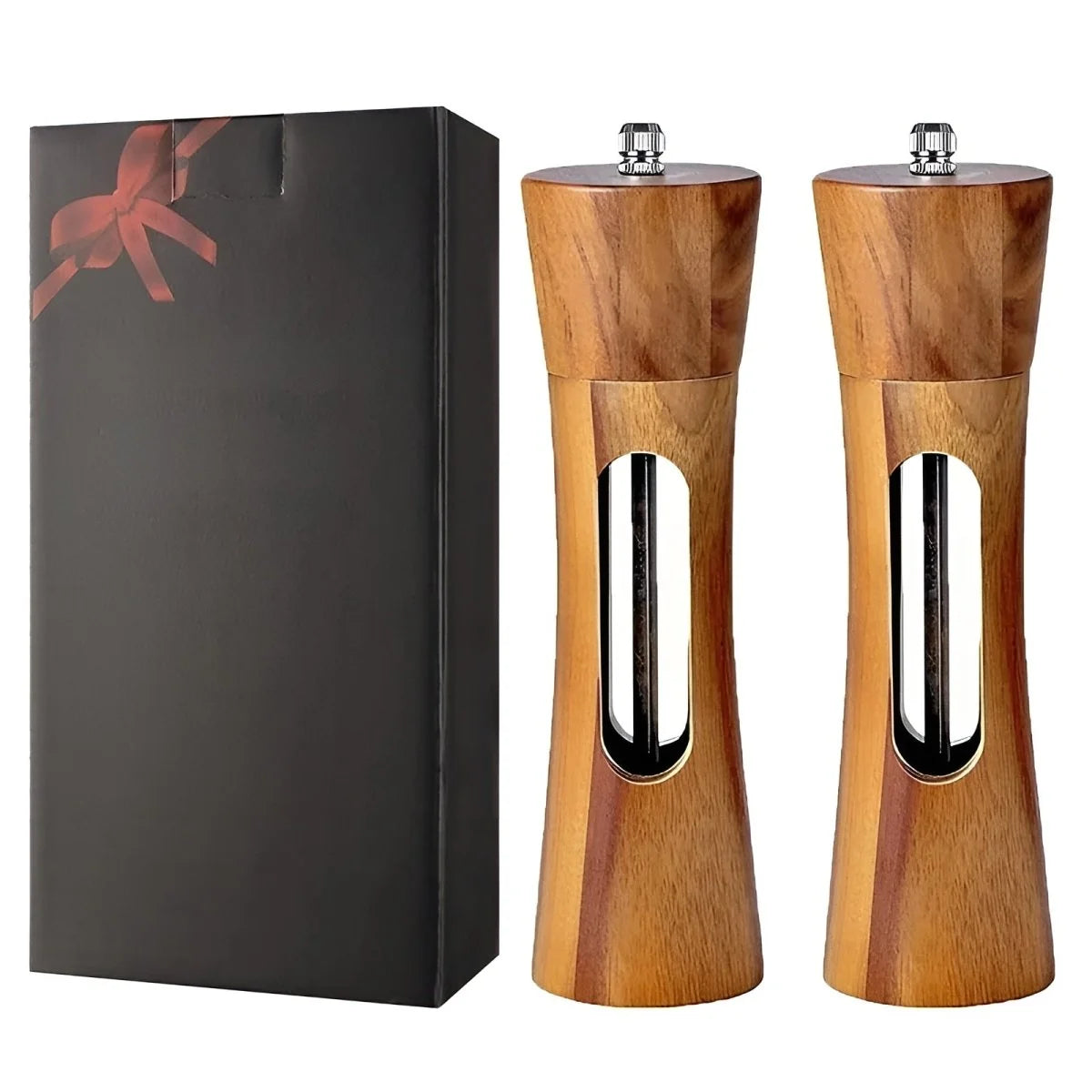 Salt & Pepper Grinder Wooden Adjustable Fine-To-Coarse Grind