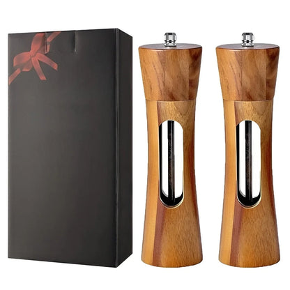 Salt & Pepper Grinder Wooden Adjustable Fine-To-Coarse Grind