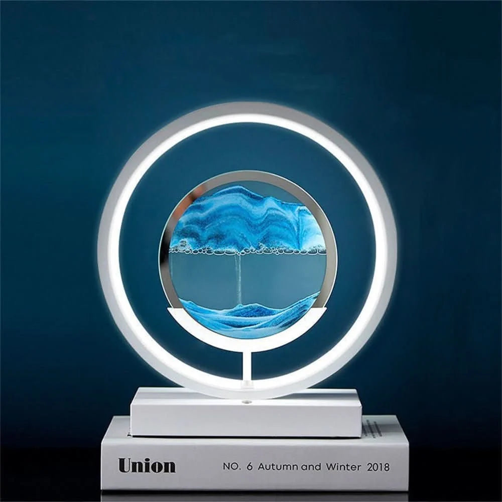 Sand Art Table Lamp Rotating 3D Sand USB Rechargeable LED Light