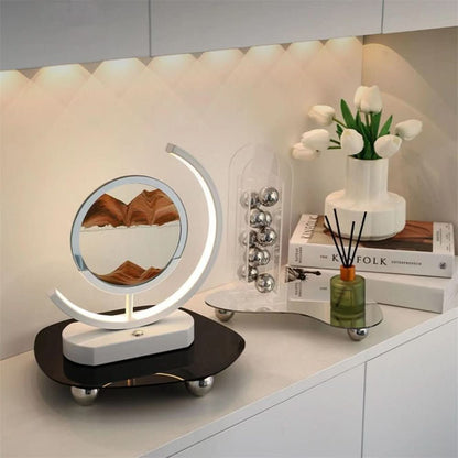 Sand Art Table Lamp Rotating 3D Sand USB Rechargeable LED Light