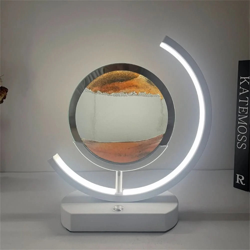 Sand Art Table Lamp Rotating 3D Sand USB Rechargeable LED Light