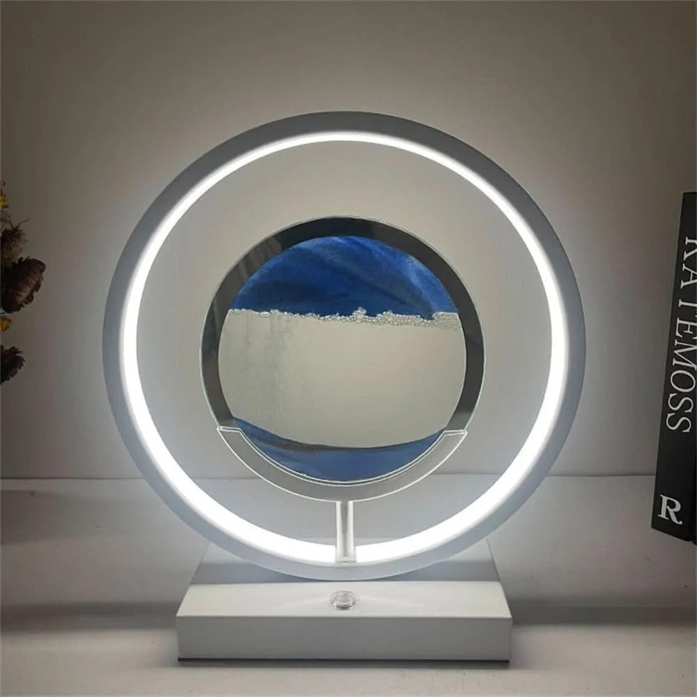 Sand Art Table Lamp Rotating 3D Sand USB Rechargeable LED Light