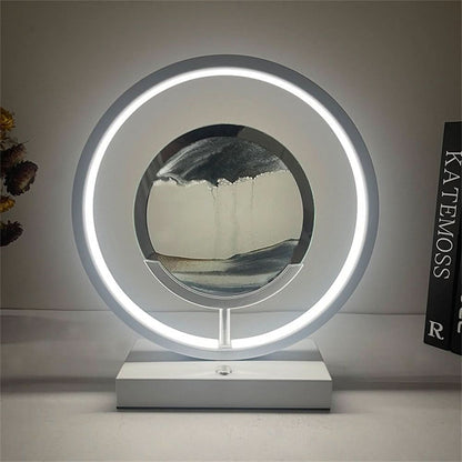 Sand Art Table Lamp Rotating 3D Sand USB Rechargeable LED Light