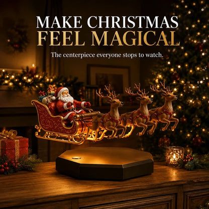 Santa Sleigh Display Magnetic Floating Glowing Base