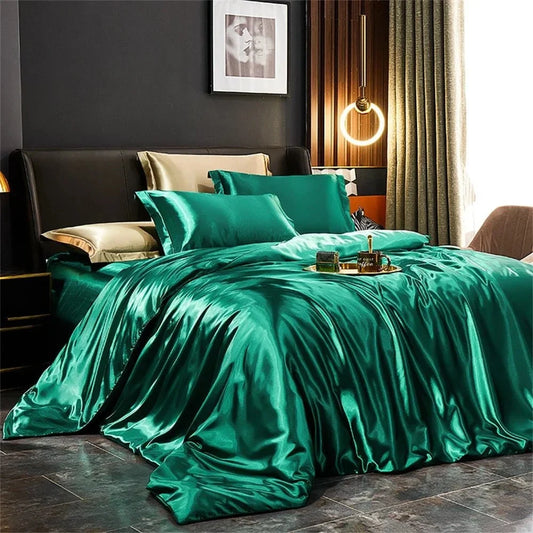 Satin Bedding Set Silk-Like Cooling Duvet Cover Set