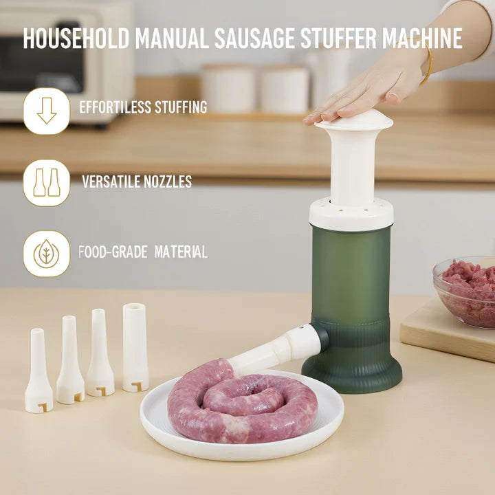 Sausage Stuffer Controlled Piston Food-Grade Polypropylene 4 Nozzles