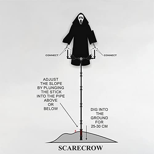 Scarecrow Screaming Mask Hooded Robe Weatherproof