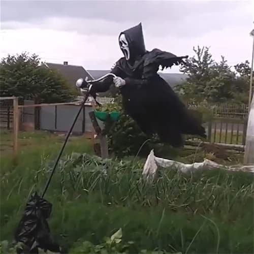 Scarecrow Screaming Mask Hooded Robe Weatherproof