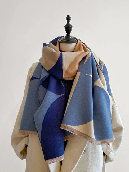 Scarf Cashmere Blend Reversible Design Lightweight Warmth