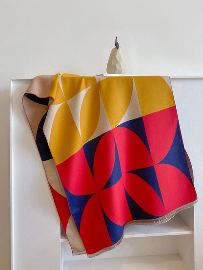 Scarf Cashmere Blend Reversible Design Lightweight Warmth