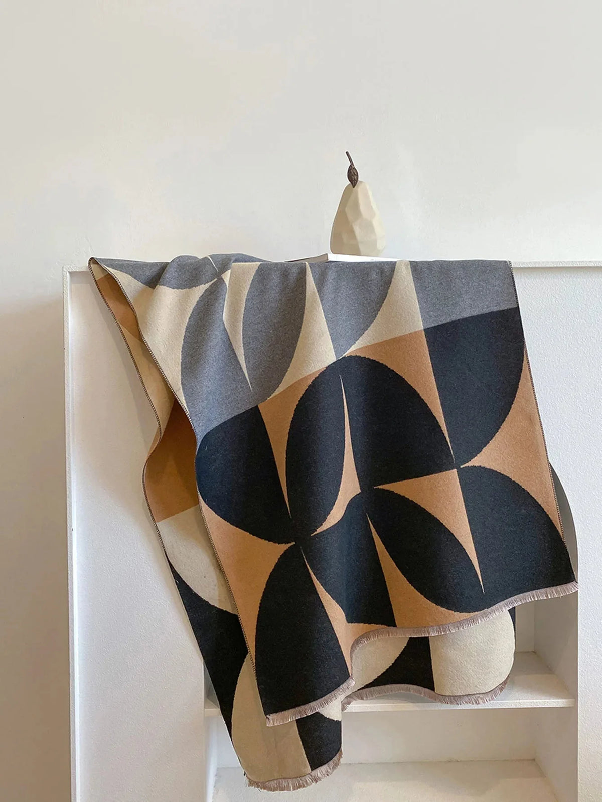 Scarf Cashmere Blend Reversible Design Lightweight Warmth