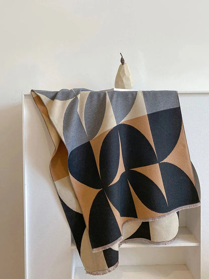 Scarf Cashmere Blend Reversible Design Lightweight Warmth