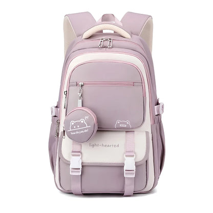 School Backpack Multiple Compartments Detachable Pouch & Padded Straps