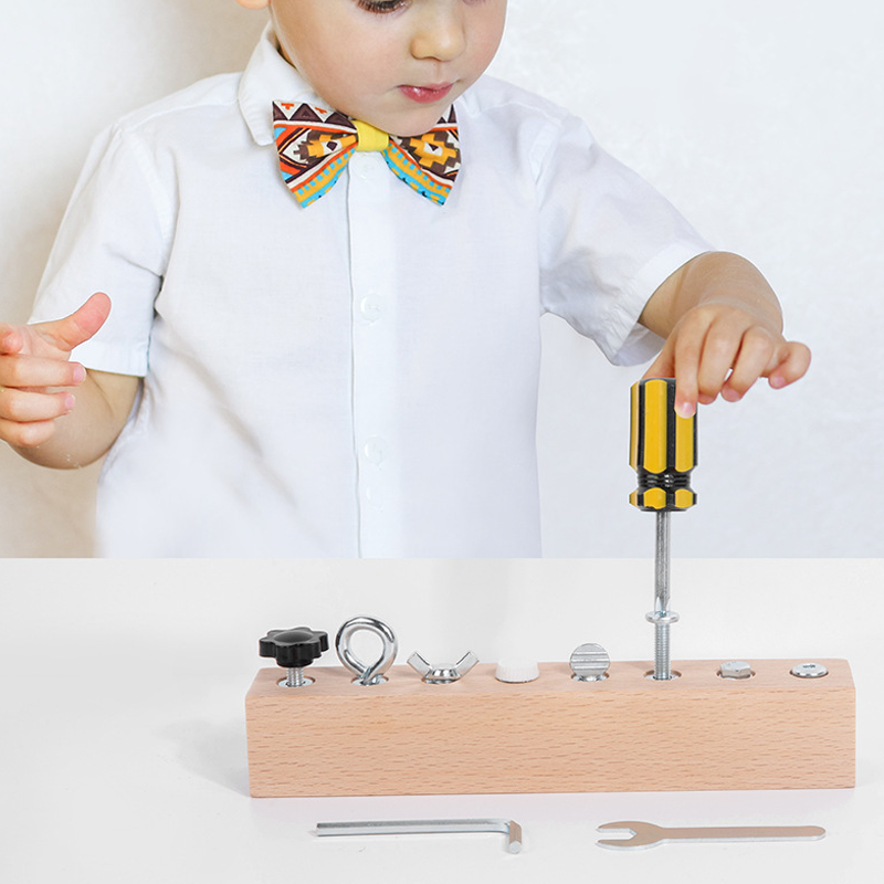 Screw Board Beech Wood 8 Fasteners Tool Set