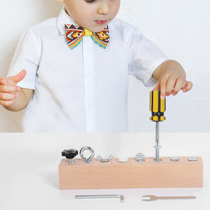 Screw Board Beech Wood 8 Fasteners Tool Set