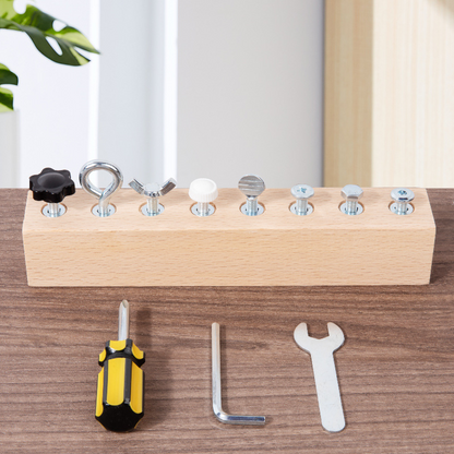 Screw Board Beech Wood 8 Fasteners Tool Set