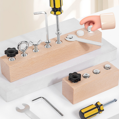 Screw Board Beech Wood 8 Fasteners Tool Set