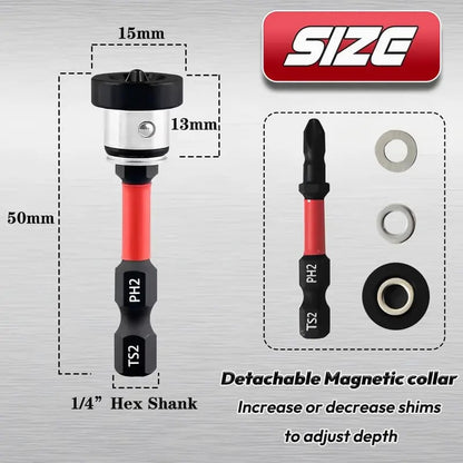 Screwdriver Bit Set Magnetic Depth Stop S2 Steel