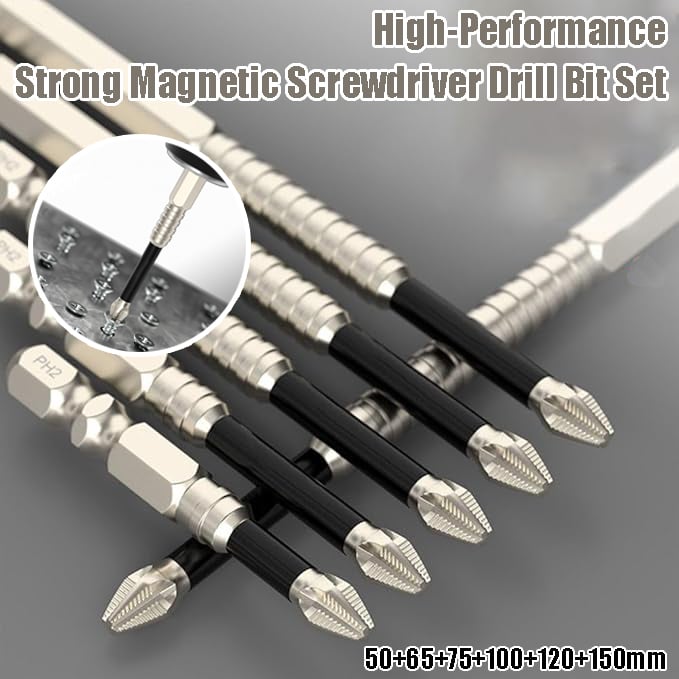 Screwdriver Bit Set Magnetic Tips & Non-Slip Teeth
