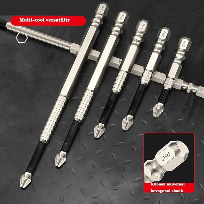 Screwdriver Bit Set Magnetic Tips & Non-Slip Teeth