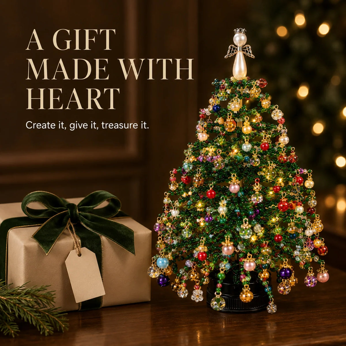 Seasonal Tree Craft Kit Beaded Reusable Tabletop Decor