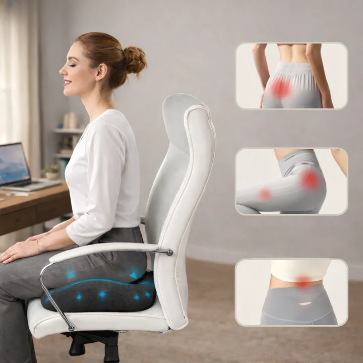 Seat Cushion Contoured Memory Foam Non-Slip & Washable Cover