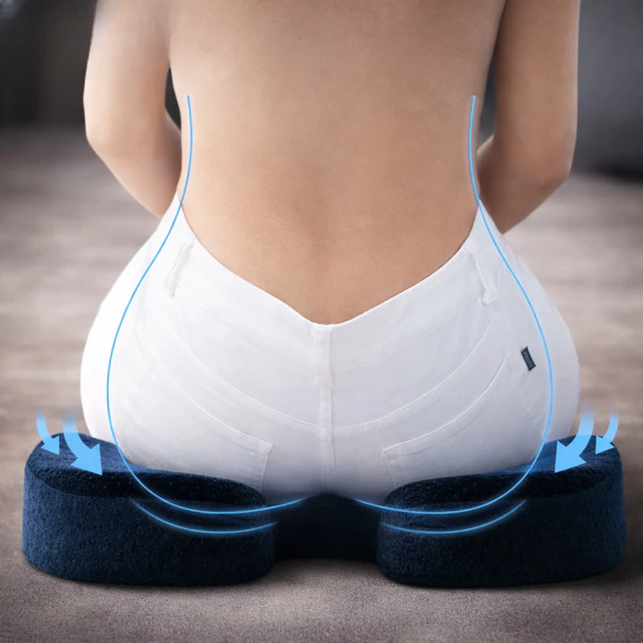 Seat Cushion Contoured Memory Foam Non-Slip & Washable Cover