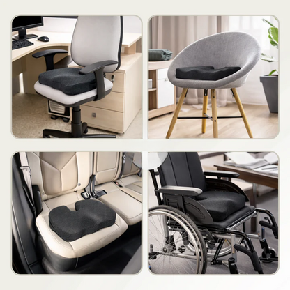 Seat Cushion Contoured Memory Foam Non-Slip & Washable Cover