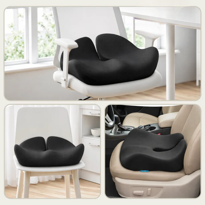 Seat Cushion Contoured Memory Foam Non-Slip & Washable Cover