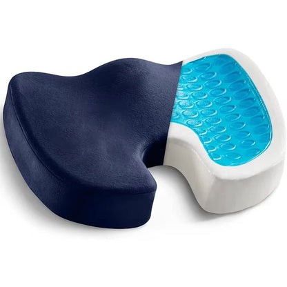 Seat Cushion Gel & Memory Foam Non-Slip Base Removable Cover