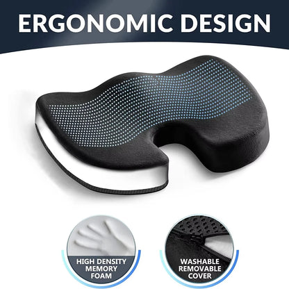 Seat Cushion Gel & Memory Foam Non-Slip Base Removable Cover