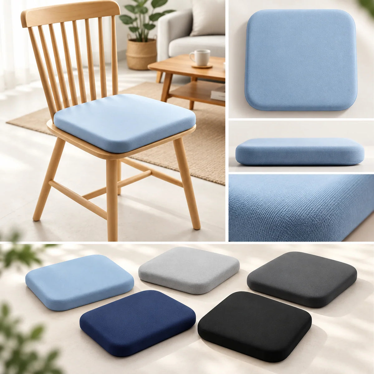 Seat Cushion Memory Foam Ergonomic Tailbone Support