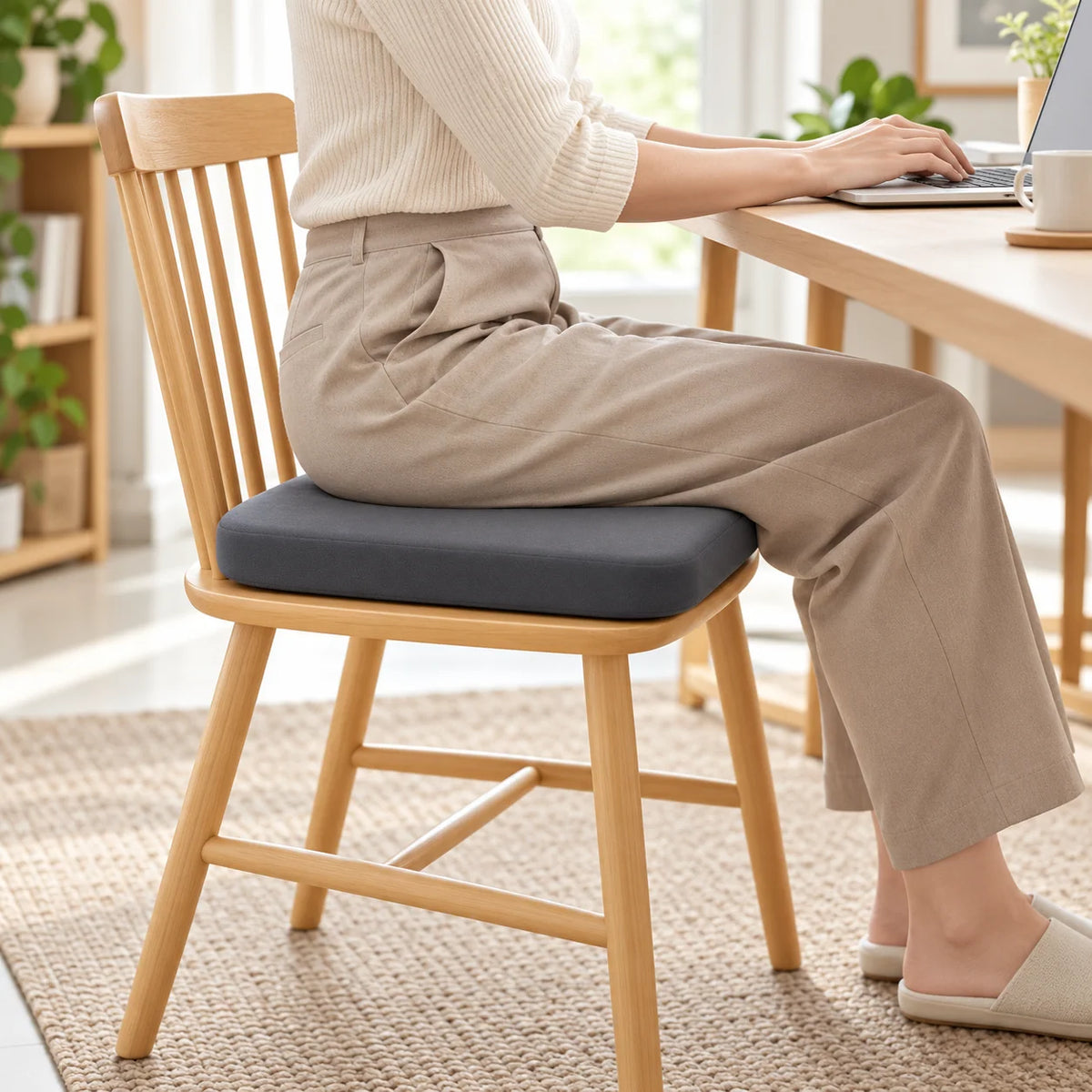 Seat Cushion Memory Foam Ergonomic Tailbone Support