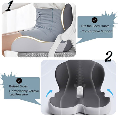 Seat Cushion Memory Foam Posture Support Removable Machine-Washable Cover