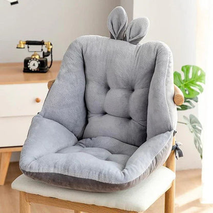Seat Cushion Quilted Velour Back Support & Adjustable Straps