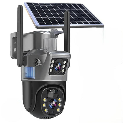 Security Camera Solar-Powered Dual-Lens 4K 10× Optical Zoom