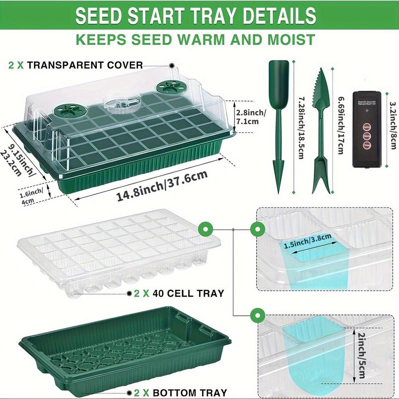 Seed Starter Tray Set Integrated LED & Humidity Dome