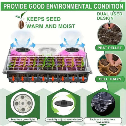 Seedling Station Full Spectrum LED Humidity Control