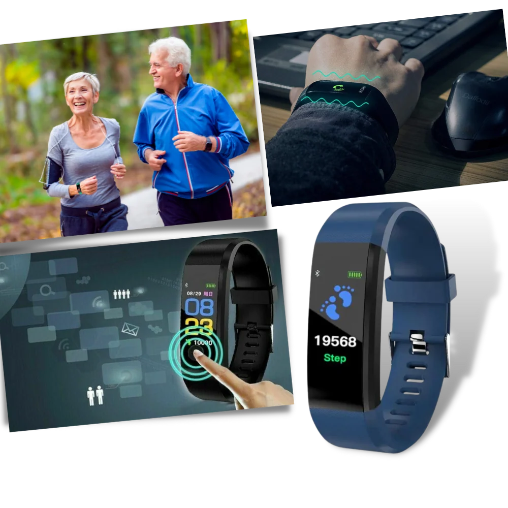 Senior Smartwatch with Large LED Display and Health Monitoring