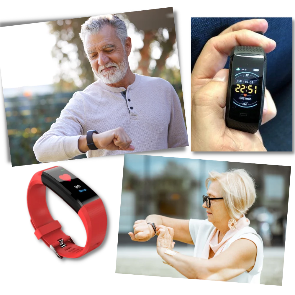 Senior Smartwatch with Large LED Display and Health Monitoring