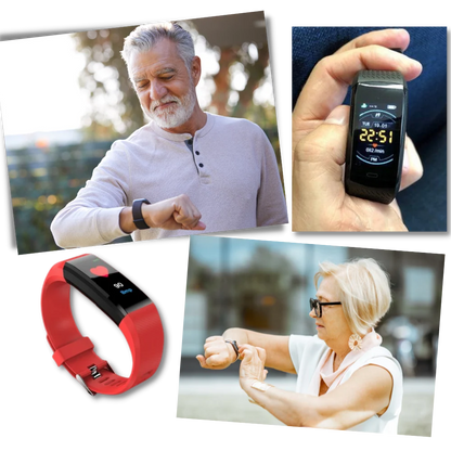 Senior Smartwatch with Large LED Display and Health Monitoring