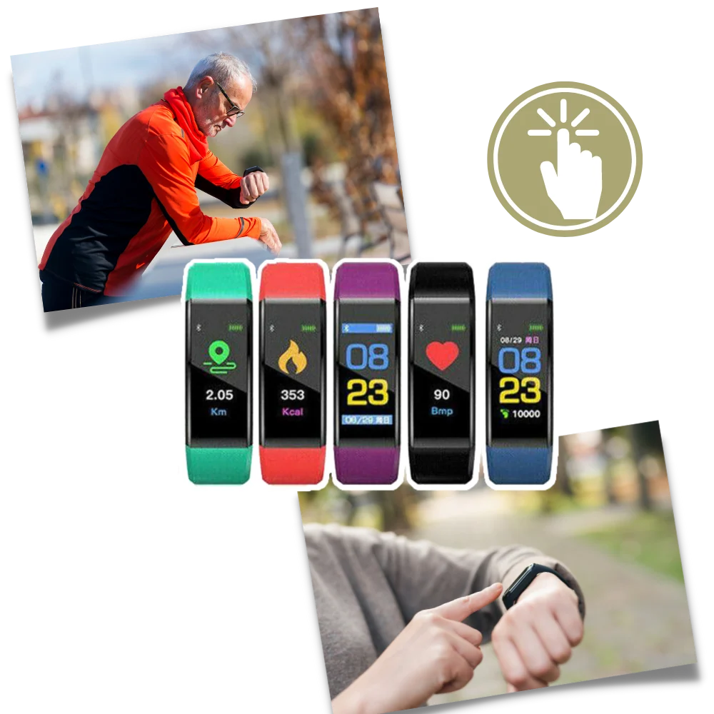 Senior Smartwatch with Large LED Display and Health Monitoring