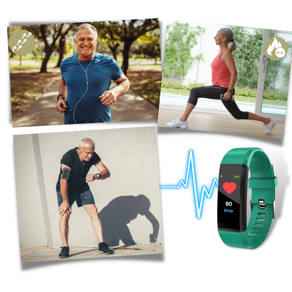Senior Smartwatch with Large LED Display and Health Monitoring