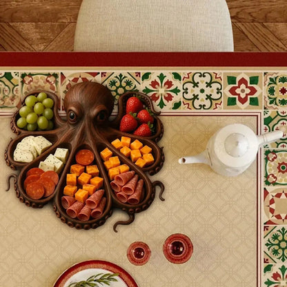 Serving Board Octopus Shape Handcrafted Wood
