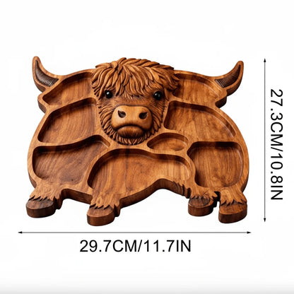Serving Board Solid Wood Cow Design